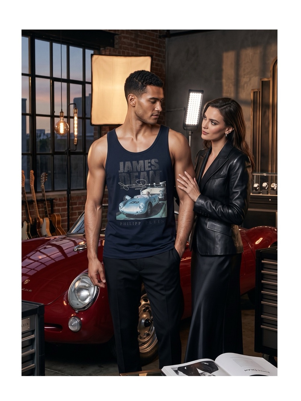 Rare: Philipp Plein ❂ James Dean Little Bastard Crystal Tank Top ❂ Black ❂ L XL